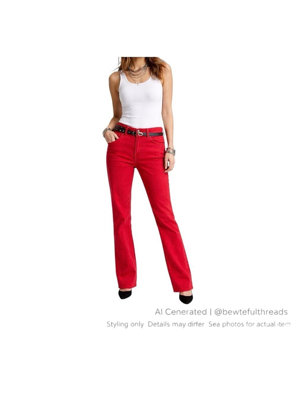 Archive Peter Golding Red Stretch Denim Jeans US 9/10 UK12